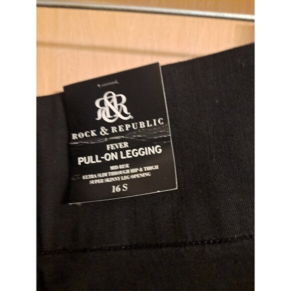 Rock & Republic Women's Slim Black Skinny Jeans Size 16 S Short Denim New NWT - Picture 8 of 8